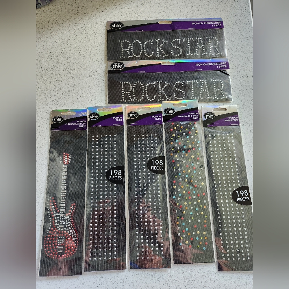 NWT Mixed Lot of Iron On Rockstar Jewel Transfers